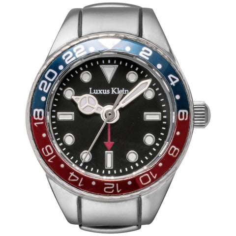 Other Overseas Manufacturers GT012BKBURD Stylish Ring Watch Elegant Silver and Black Design 1 Year Warranty Water
