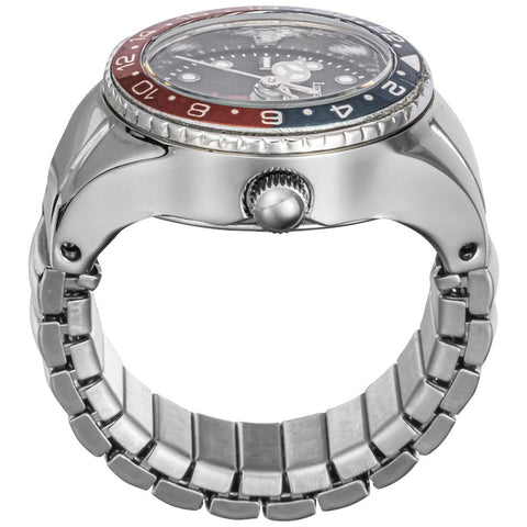 Other Overseas Manufacturers GT012BKBURD Stylish Ring Watch Elegant Silver and Black Design 1 Year Warranty Water