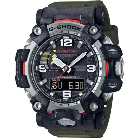 CASIO GWG-2000-1A3JF Watch - Men's Carbon Mudmaster Radio Solar Triple Sensor Watch