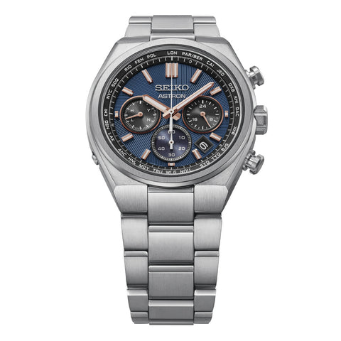 SEIKO HAD001J Watch - Solar Powered Radio-Controlled Astron Navy Blue Stainless Steel Luxury Watch (Image 2)
