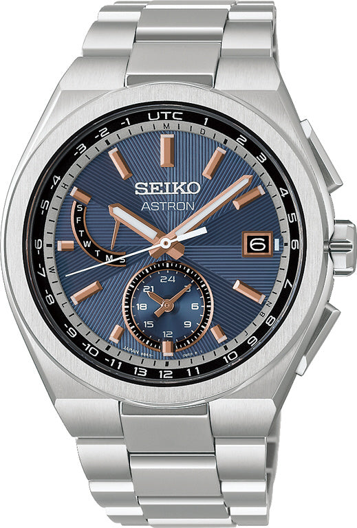 SEIKO HAD002J Watch - Solar Powered GPS Technology Elegant Navy Design Sapphire Crystal Water Resistant
