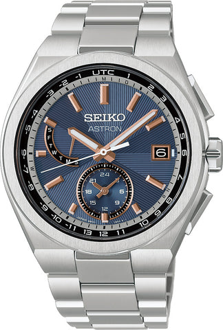 SEIKO HAD002J Watch - Solar Powered GPS Technology Elegant Navy Design Sapphire Crystal Water Resistant