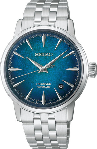 SEIKO HCB001J Mechanical Automatic Watch with Hand-Winding Feature Elegant Blue Dial Stainless Steel Case Water