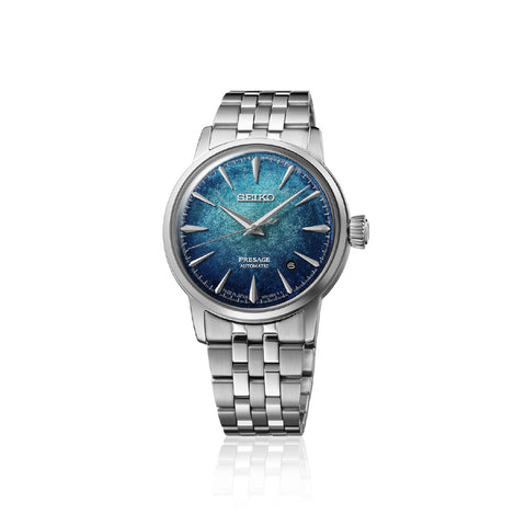 SEIKO HCB001J Mechanical Automatic Watch with Hand-Winding Feature Elegant Blue Dial Stainless Steel Case Water
