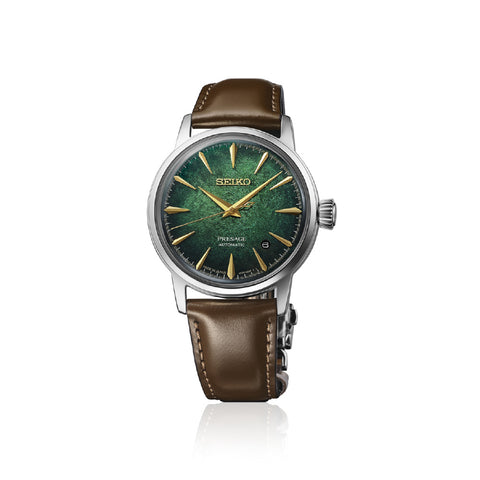 SEIKO HCB002J Mechanical Automatic Hand-Winding Presage Green Dial Stainless Steel Case Elegant Design