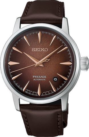 SEIKO HCB003J Mechanical Automatic Watch with Hand-Winding Feature Elegant Brown Dial Stainless Steel Case 40mm Size