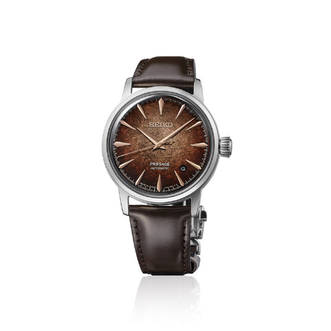 SEIKO HCB003J Mechanical Automatic Watch with Hand-Winding Feature Elegant Brown Dial Stainless Steel Case 40mm Size