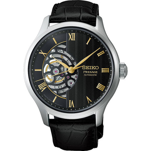 SEIKO HCB008J Mechanical Automatic Watch with Hand-Winding Feature Elegant Black Dial Stainless Steel Case Water