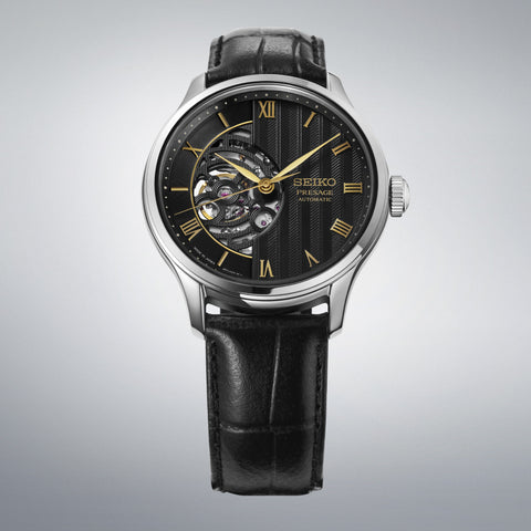 SEIKO HCB008J Mechanical Automatic Watch with Hand-Winding Feature Elegant Black Dial Stainless Steel Case Water