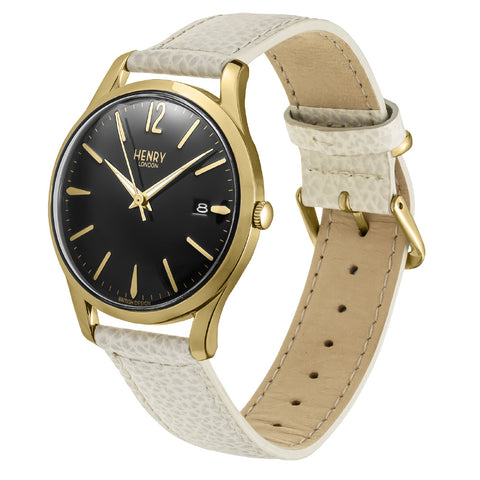 HL39M0178WH Heritage 2-Year Warranty Black Stainless Steel Water Resistant Elegant Design