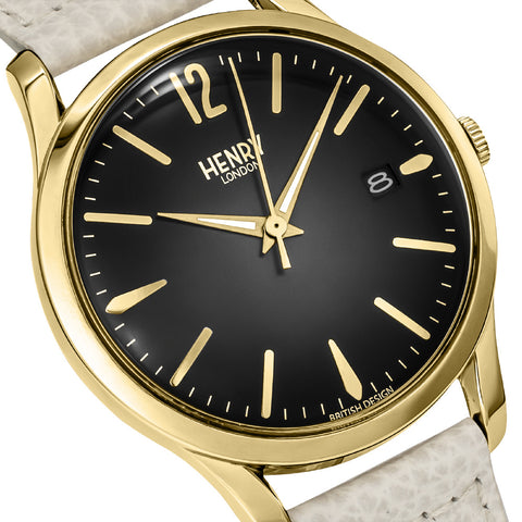 HL39M0178WH Heritage 2-Year Warranty Black Stainless Steel Water Resistant Elegant Design