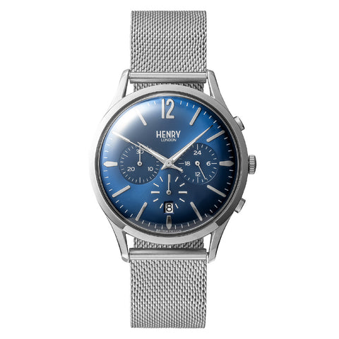 HL41CM0037SS Knights Bridge 2-Year Warranty Navy Stainless Steel Water Resistant Elegant Design