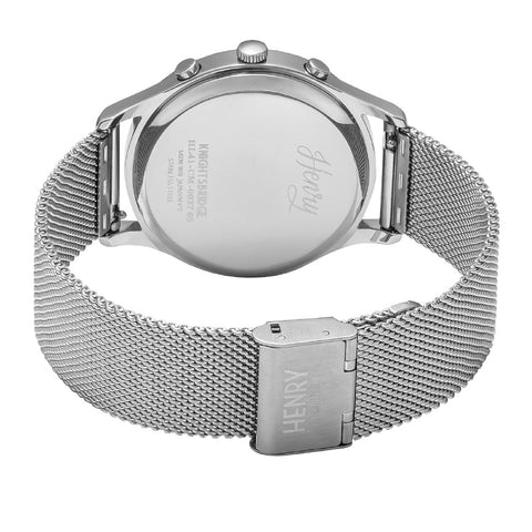 HL41CM0037SS Knights Bridge 2-Year Warranty Navy Stainless Steel Water Resistant Elegant Design