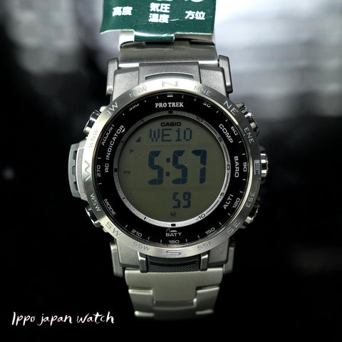 Casio Men's PRO TREK PRW-35 Solar Powered LCD DIG Titanium Band Watch PRW-35TLD-7JF