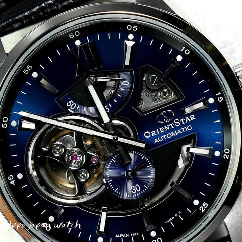 Orient Men's Orient Star Contemporary Modern Skeleton Automatic Leather Band Watch RK-AV0006L