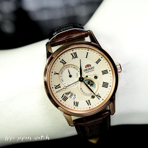 Orient  Classic RN-AK0001S  Sun & Moon Mechanical Leather  Men's Watch