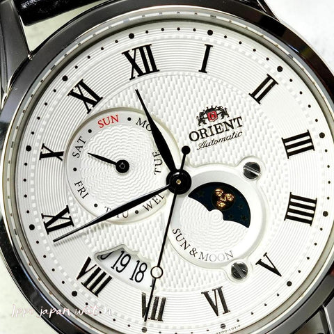 Orient Men's Classic RN-AK0005S SUN & MOON Mechanical Leather Watch