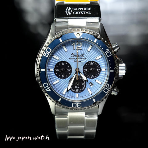 Orient Men's Sport Mako Diver Design Chronograph 75th Anniversary Limited Model Solar Powered Metal Band RN-TX0210L