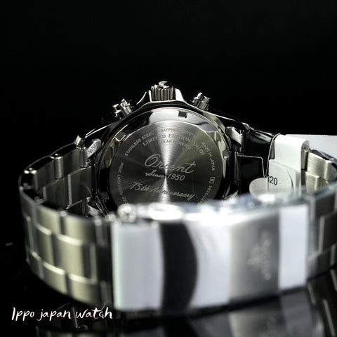 Orient Men's Sport Mako Diver Design Chronograph 75th Anniversary Limited Model Solar Powered Metal Band RN-TX0210L