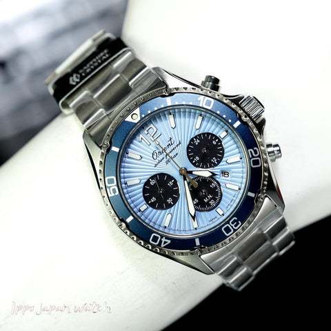 Orient Men's Sport Mako Diver Design Chronograph 75th Anniversary Limited Model Solar Powered Metal Band RN-TX0210L