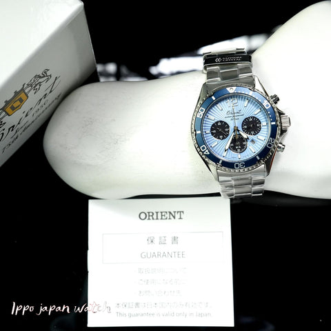 Orient Men's Sport Mako Diver Design Chronograph 75th Anniversary Limited Model Solar Powered Metal Band RN-TX0210L