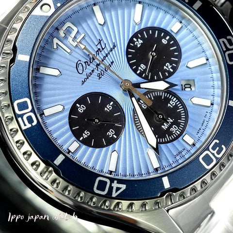 Orient Men's Sport Mako Diver Design Chronograph 75th Anniversary Limited Model Solar Powered Metal Band RN-TX0210L