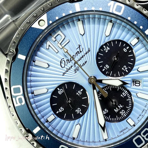 Orient Men's Sport Mako Diver Design Chronograph 75th Anniversary Limited Model Solar Powered Metal Band RN-TX0210L