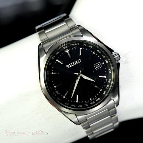 SEIKO SELECTION SBTM291 World Time Solar Radio Titanium Men's watch