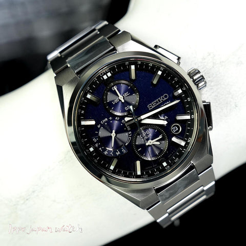 SEIKO SBXC161 Watch - Men's Astron Nexter Solar GPS Satellite Corrected Dual Time Chronograph with Metal Band watch (Image 4)