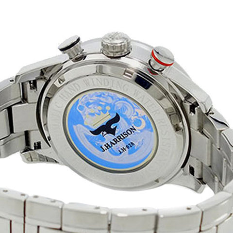J.H-020BNV NV Men's Mechanical Watch Automatic Skeleton Design Multifunctional Black Stainless Steel