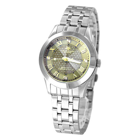 J.H-082A-LGD LGD Solar Powered Radio-Controlled Watch with 4 Natural Diamonds Gold Finish Elegant Design