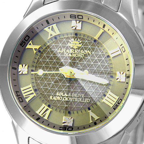 J.H-082A-LGD LGD Solar Powered Radio-Controlled Watch with 4 Natural Diamonds Gold Finish Elegant Design
