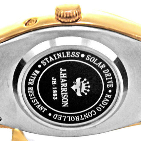 J.H-1883A-PB PB Luxury Solar-Powered Watch with 4 Natural Diamonds Genuine Leather Strap Crystal Glass Display Pink