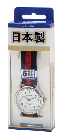 JB4D0005NA Made in Japan Series Nylon Strap Navy/Red Lightweight Durable Water-Resistant Stylish Design