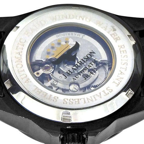 JH-022BKG G Men's Watch Sun & Moon Function 24-Hour Display Date Indicator Automatic & Manual Wind Black