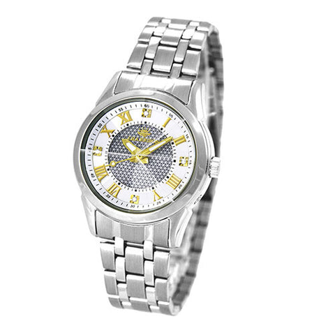 JH-083LGW W Elegant Quartz Watch with 4 Stone Natural Diamonds Stunning White Dial Durable Stainless Steel Case