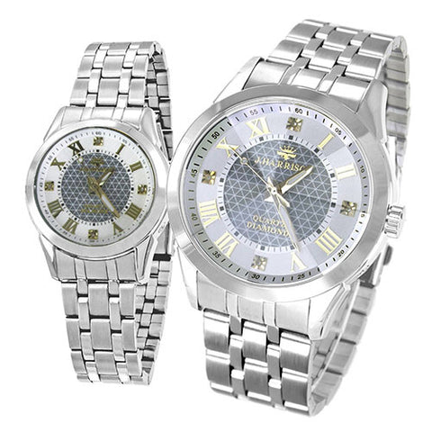 JH-083MGW W Men's Watch with 4 Natural Diamonds Quartz Movement Elegant White Dial Stylish Gentleman Timepiece