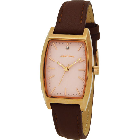 JR-124RG-09BR BR Ladies Watch Tonno Solar Pink Dial Elegant Design Eco-Friendly Movement Stylish Timepiece