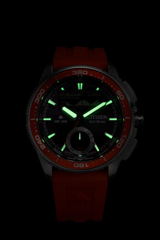 CITIZEN JV3000-13E Eco-Drive Solar Powered Marine Series Combination Watch Water Resistant Chronograph