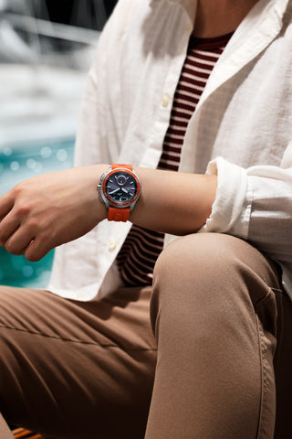 CITIZEN JV3000-13E Eco-Drive Solar Powered Marine Series Combination Watch Water Resistant Chronograph
