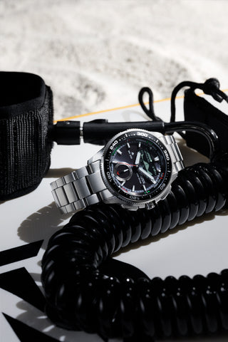 CITIZEN JV3001-53E Eco-Drive Solar Powered Marine Series Combination Watch Wave Tracker Water Resistant Chronograph