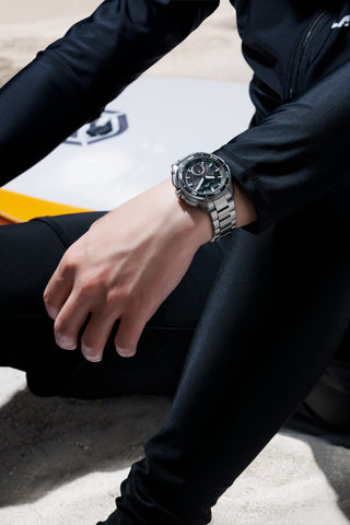 CITIZEN JV3001-53E Eco-Drive Solar Powered Marine Series Combination Watch Wave Tracker Water Resistant Chronograph