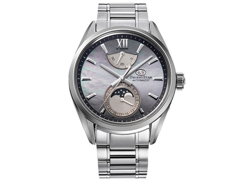 Orient Men's ORIENT STAR Contemporary M34 F7 Mechanical Moon Phase Limited Edition Automatic Stainless Steel Watch with Alternate Leather Band RK-AY0201A