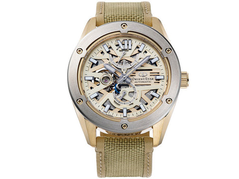 Orient Men's ORIENT STAR Contemporary M34 Avant-garde F8 Skeleton Limited Edition Automatic Mechanical Watch with Nylon Band, Model RK-BZ0005G
