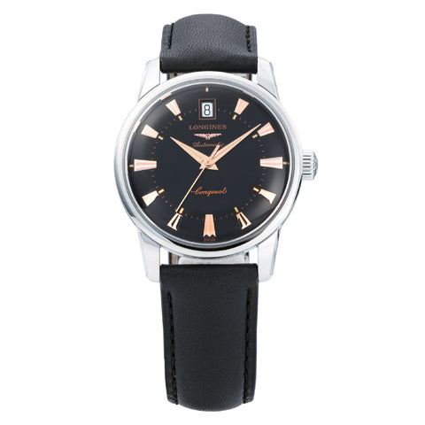 LONGINES L1.611.4.52.2 Watch - Conquest Heritage 5-Year Warranty Black Dial Swiss Automatic Stainless Steel