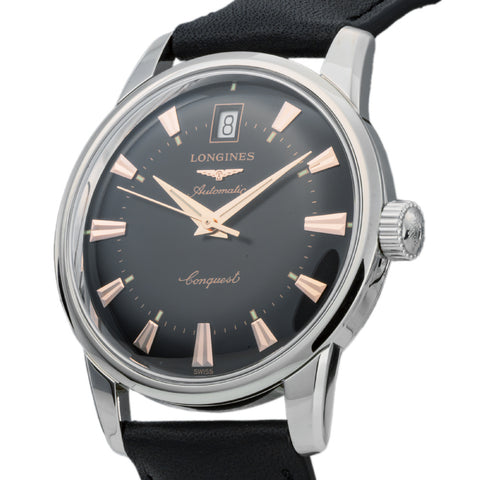 LONGINES L1.611.4.52.2 Watch - Conquest Heritage 5-Year Warranty Black Dial Swiss Automatic Stainless Steel (Image 2)