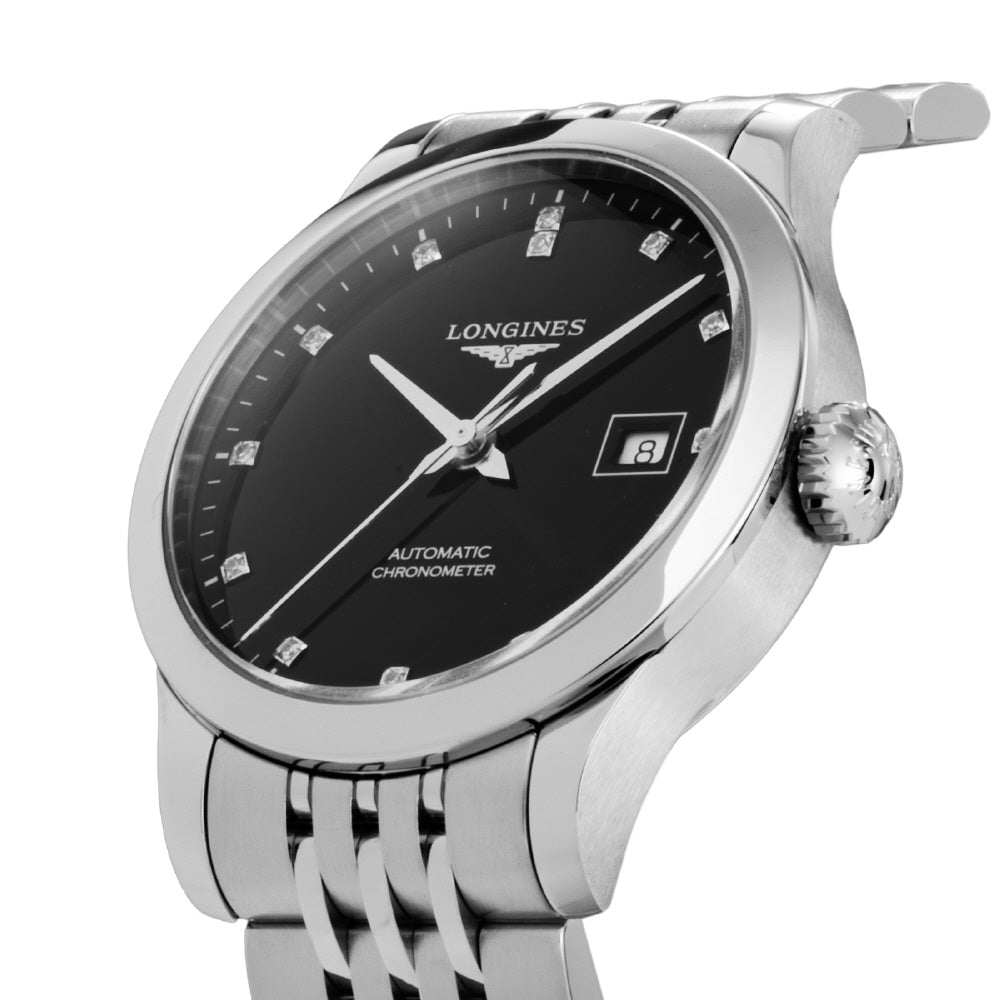 LONGINES L23214576 Watch - Record 5-Year Warranty Black Stainless Steel Automatic Elegant Design Water Resistant (Image 2)