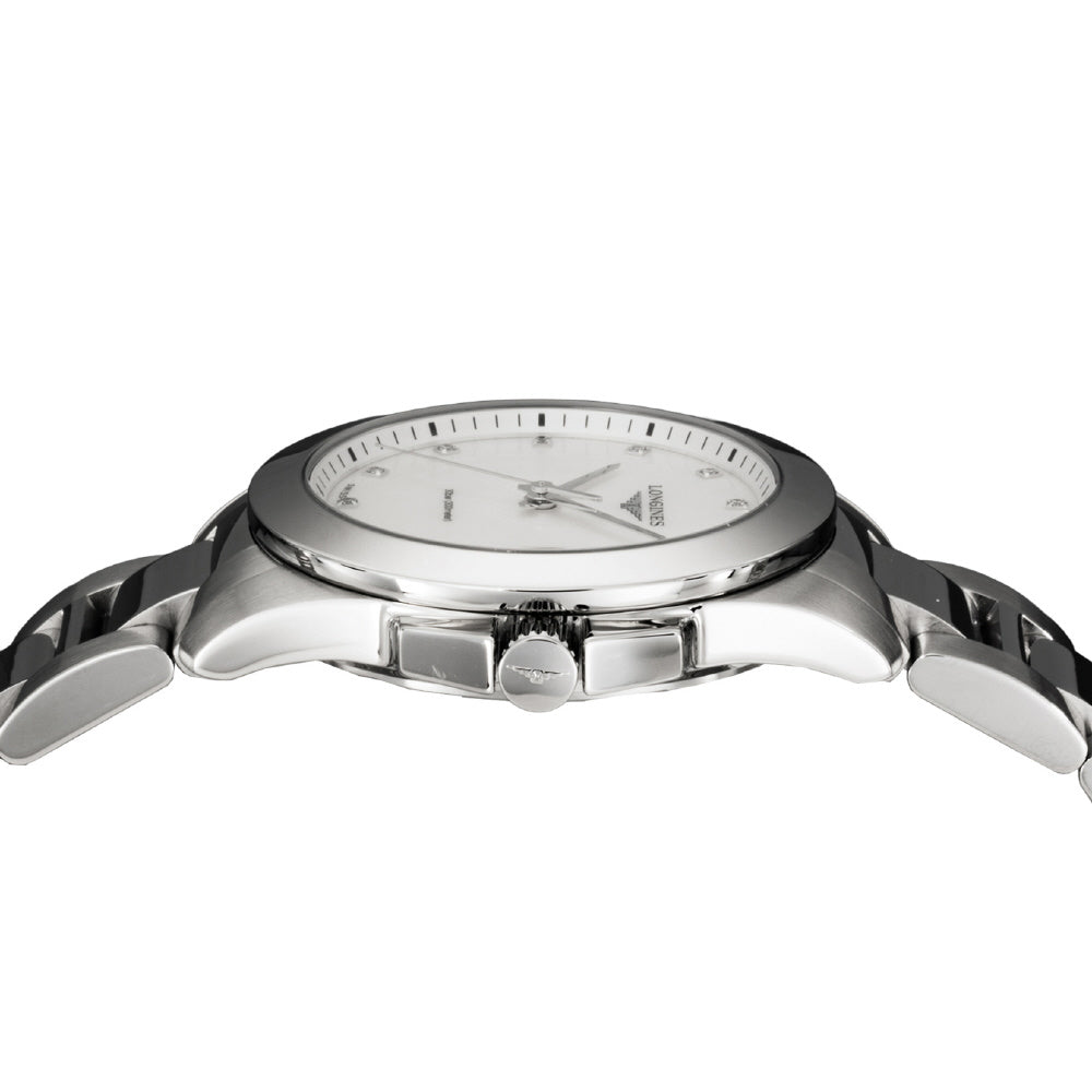 LONGINES L3.377.4.87.6 Watch - Conquest White Pearl Dial Swiss Automatic 2-Year Warranty Elegant Design (Image 4)