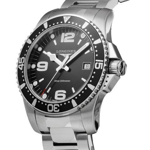 LONGINES L3.740.4.56.6 Watch - Hydro Conquest 2-Year Warranty Black Dial Stainless Steel Water Resistant 300m (Image 2)