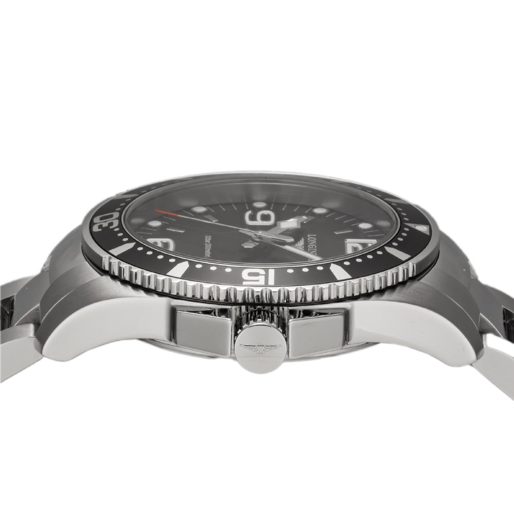 LONGINES L3.740.4.56.6 Watch - Hydro Conquest 2-Year Warranty Black Dial Stainless Steel Water Resistant 300m (Image 4)